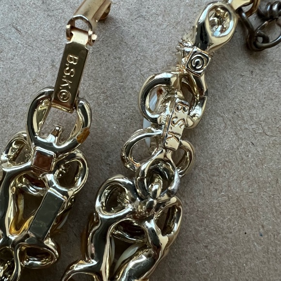 Vintage BSK Rhinestone Necklace and Bracelet Set; Clip-on Earrings - Picture 3 of 4
